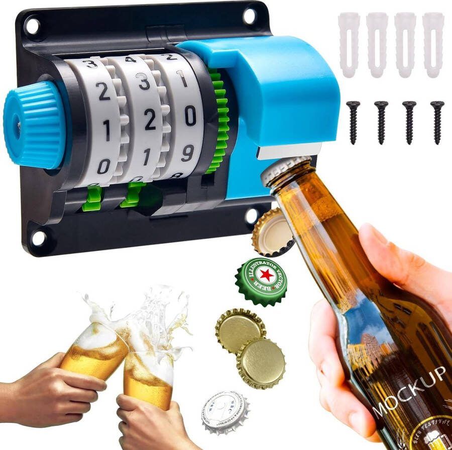 Bottle Opener Gifts for Men Beer Bottle Opener Bottle Opener with Precise Counter Bottle Opener Wall Mounting Unique Gift Ideas Gifts for Him Husband Boyfriend Father Grandpa (A)