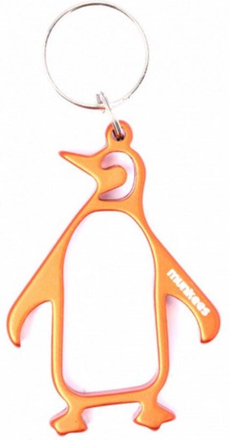 Flesopener Pinguin oranje staal 7 cm