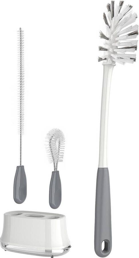 Flessenborstel reinigingsset opberghouder 3-pack voor lange smalle flessen waterflessen babyflessen bekers Afwasborstel