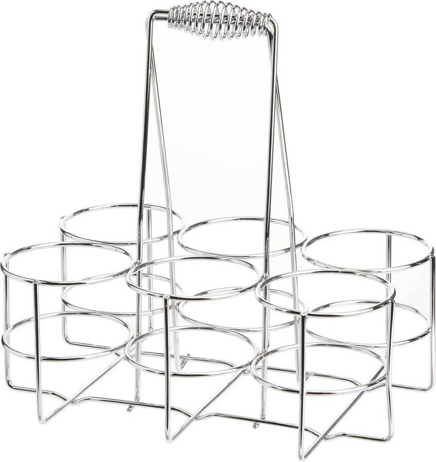 Flessendrager 6 flessen verchroomd metaal Loop 31 x 31 x 21 cm zilver Kela Praktische en stijlvolle flessenhouder water bottle organizer