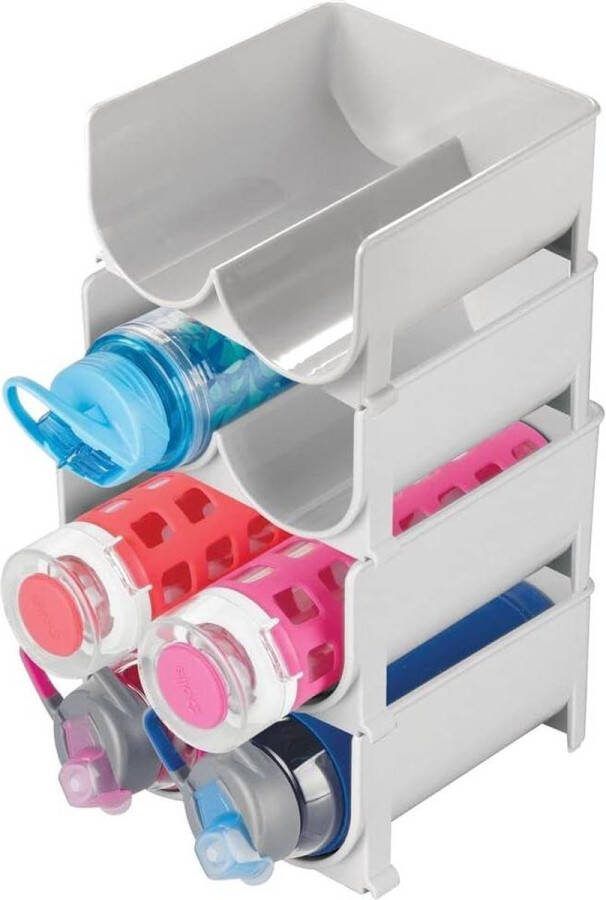 Flessenhouder stapelbaar keukenaccessoire voor waterflessen modern design steen set van 4 water bottle organizer