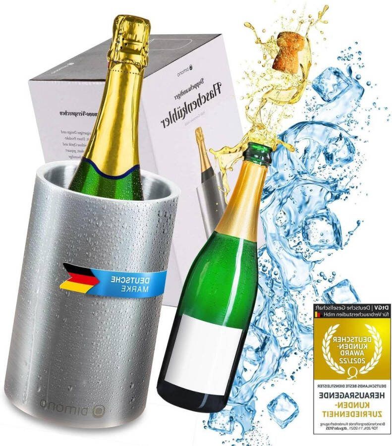 Flessenkoeler Thermo Champagnekoeler voor mousserende wijn RVS