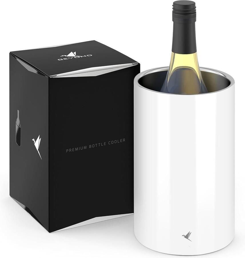 Flessenkoeler voor wijn- champagne- en champagneflessen dubbelwandige roestvrijstalen champagnekoeler wijnkoeler drankenkoeler Ideaal voor lange buitenwijnavonden in de tuin (roestvrij