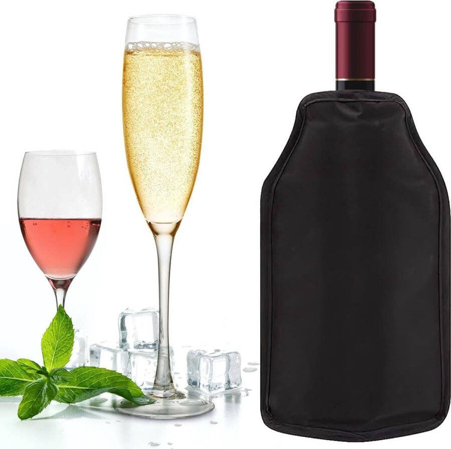 Flessenkoeler wijnkoeler champagnekoeler wijnkoeler manchet wijnkoeler champagnekoeler voor het koelen van wijn (zwart)