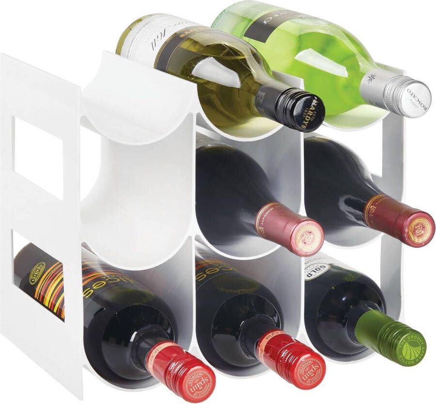 Flessenrek wijnrek waterflessen wijnflessen met 3 etages en 9 houders voor aanrechten voorraadkasten en koelkasten steen