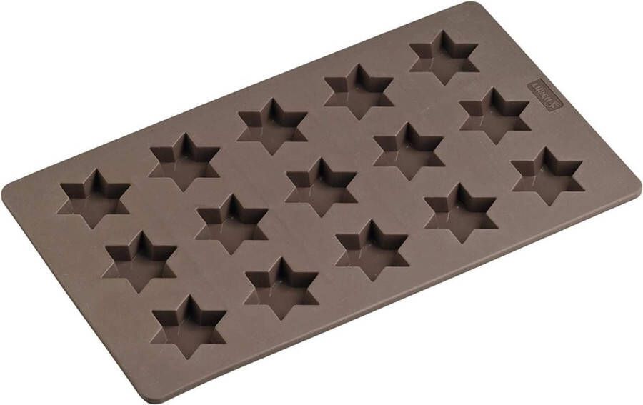 Flexibele bakmat voor 6 kaneelsterren 17 x 30 cm bruin