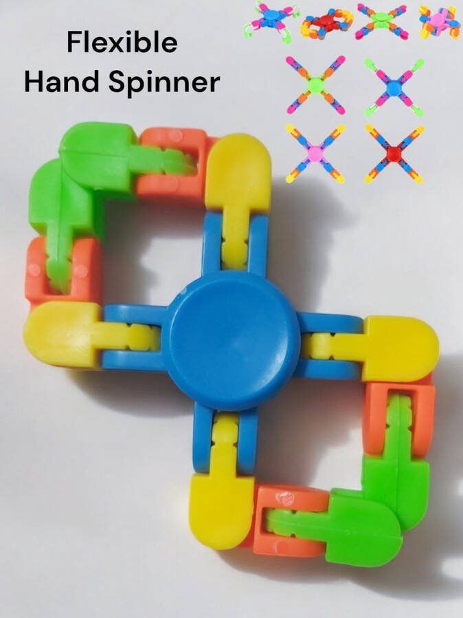 Flexibele Fidget Spinner blauw meerkleurig