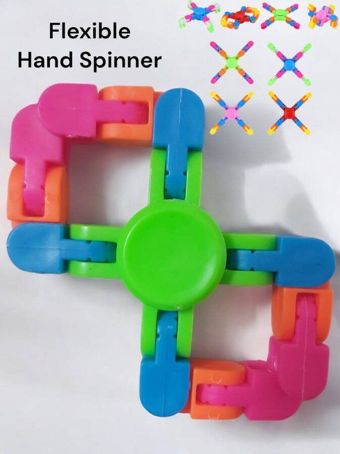 Flexibele Fidget Spinner groen meerkleurig