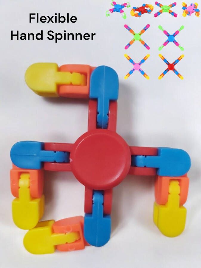 Flexibele Fidget Spinner rood meerkleurig