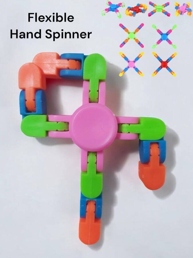 Flexibele Fidget Spinner roze meerkleurig