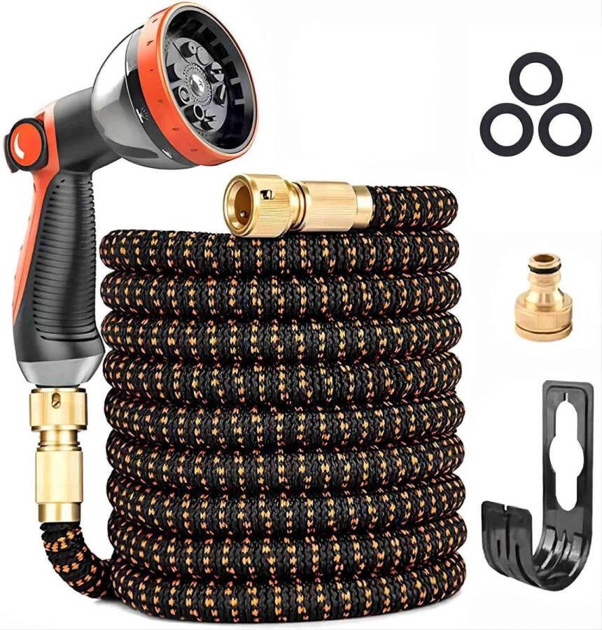 Flexibele tuinslang 30 m duurzame 3-laagse latex waterslang 3 4 inch en 1 2 inch massieve messing aansluitingen 3450D-weefsel knikvrij 10-functie-spray