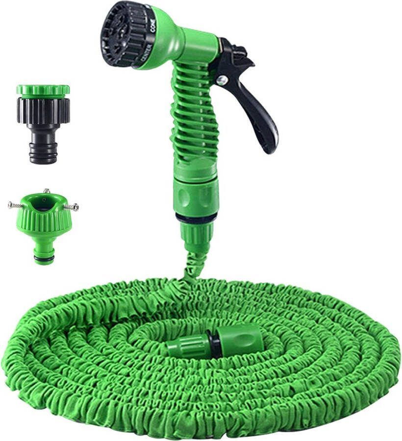 Flexibele tuinslang rekbare tuinslang 7 5 m tuinslang met 7 functies voor tuin huisdier autowassen binnenplaats groen