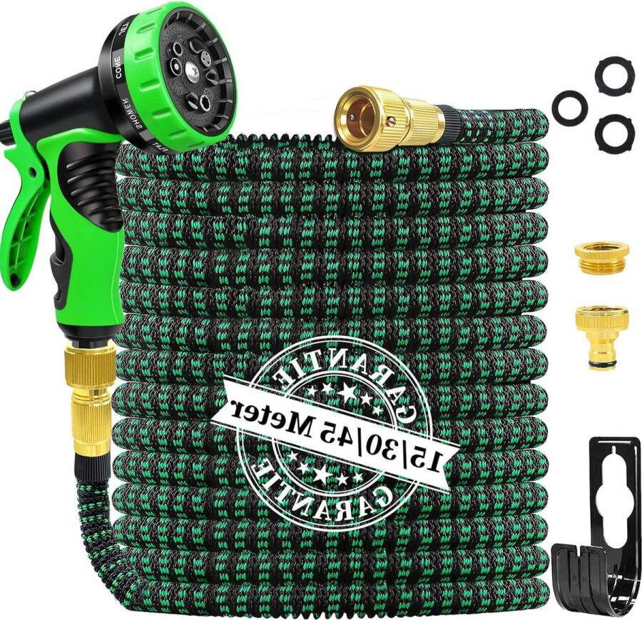 Flexibele waterslang upgrade 10 functionele sproeiers licht en knikvrij 15 meter Water Replacement Hose
