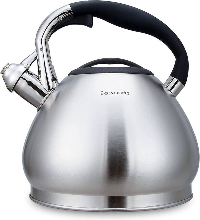 Fluitketel inductie fluitketel van roestvrij staal 3 0 l theeketel voor alle kookplaten fluitketel met hittebestendig en antisliphandvat waterkoker voor thee koffie
