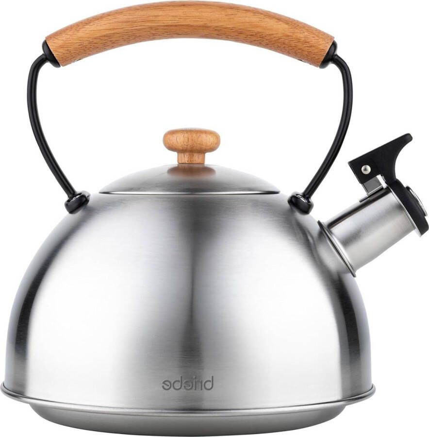 Fluitketel Retro Waterketel Inductie 2 3 0 l Roestvrijstaal Houten Handvat Cool-Touch Theepot Glaskeramische Gas Elektrische kookplaat Vintage Design Teapot
