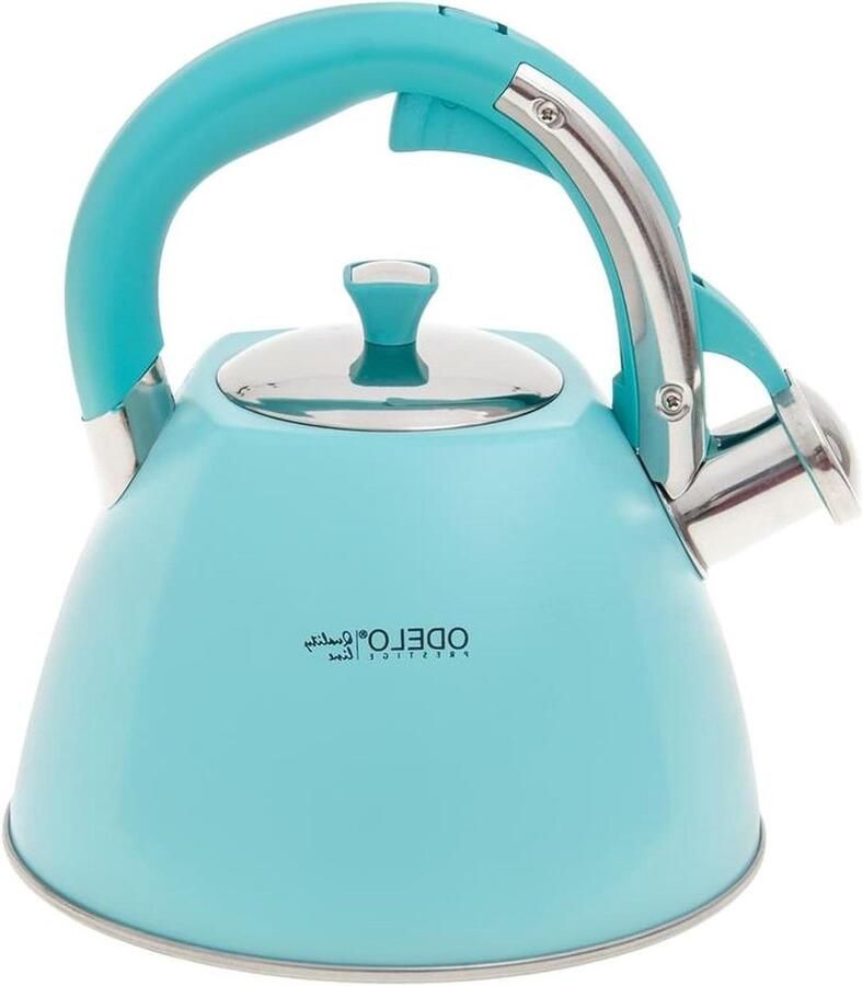 Fluitketel Theeketel 2.0 l waterkoker turquoise voor inductie gas en elektrisch fornuis