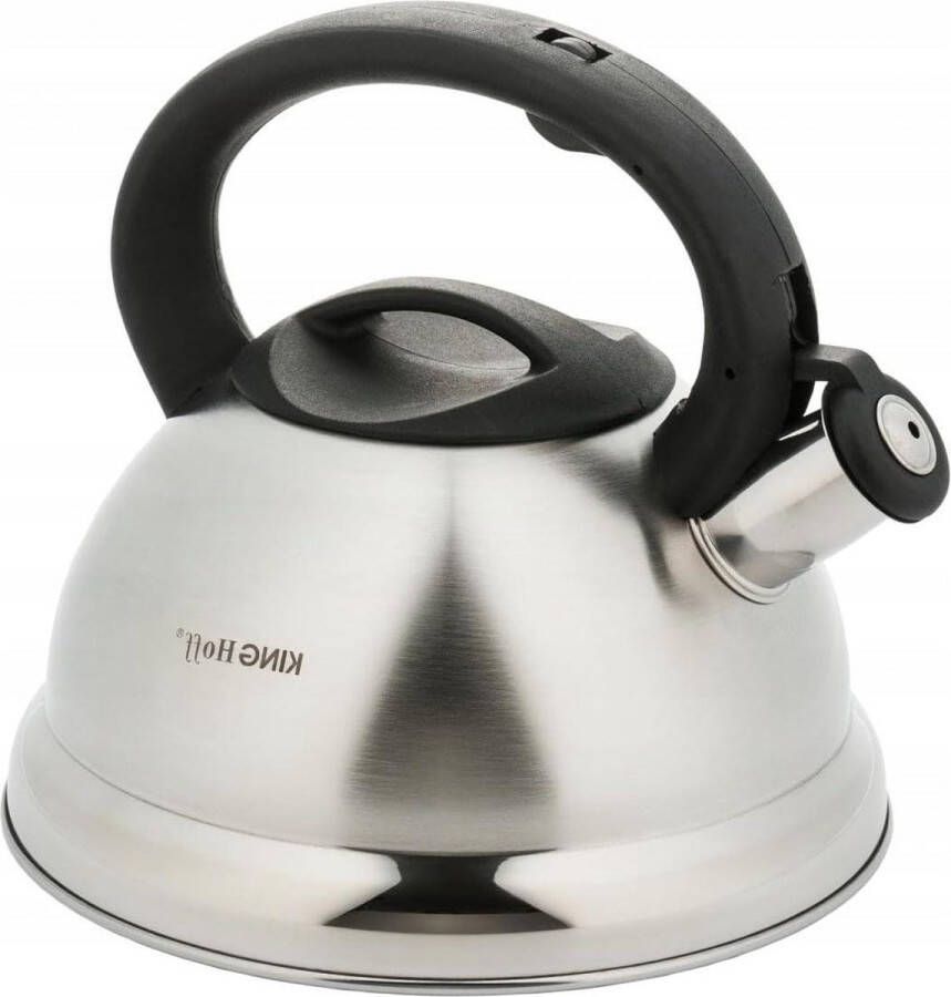 Fluitketel Theeketel 3 0 liter inductie waterketel zilverzwart Kinghoff Kh-3236 koken thee