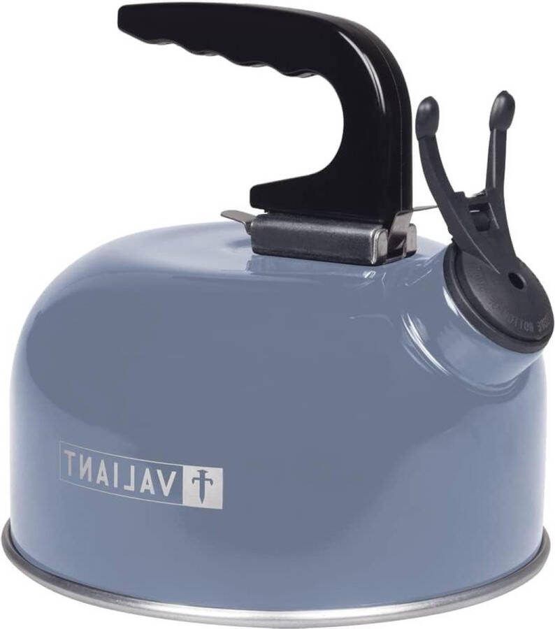 Fluitketel Theeketel Draagbare Camping Fluitketel Blauw Aluminium 1 0 liter met Valiant FIR659 Kamperen Onderweg Outdoor