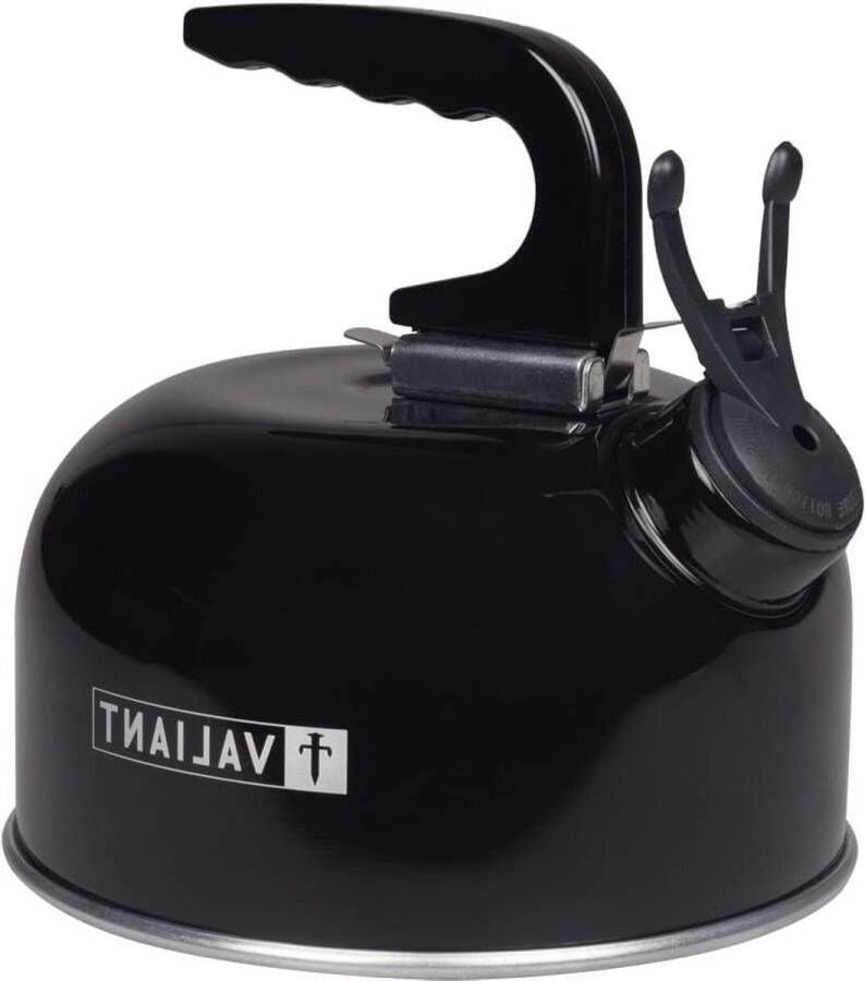 Fluitketel Theeketel Draagbare voor op de camping Valiant FIR559 Zwart Aluminium 1 0 liter