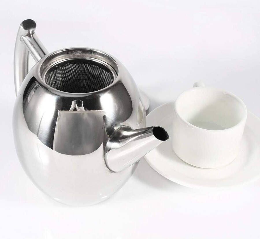 Fluitketel Theeketel roestvrij staal 1 0 l Zerone theezeef met filter voor hotel-restaurant (0.1 0 l)