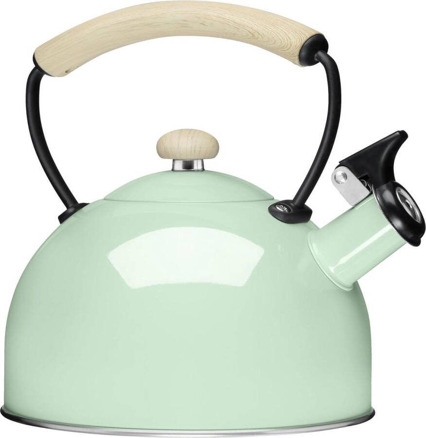 Fluitketel Theeketel roestvrij staal gasfornuis 2.3 l mint inductie suitable