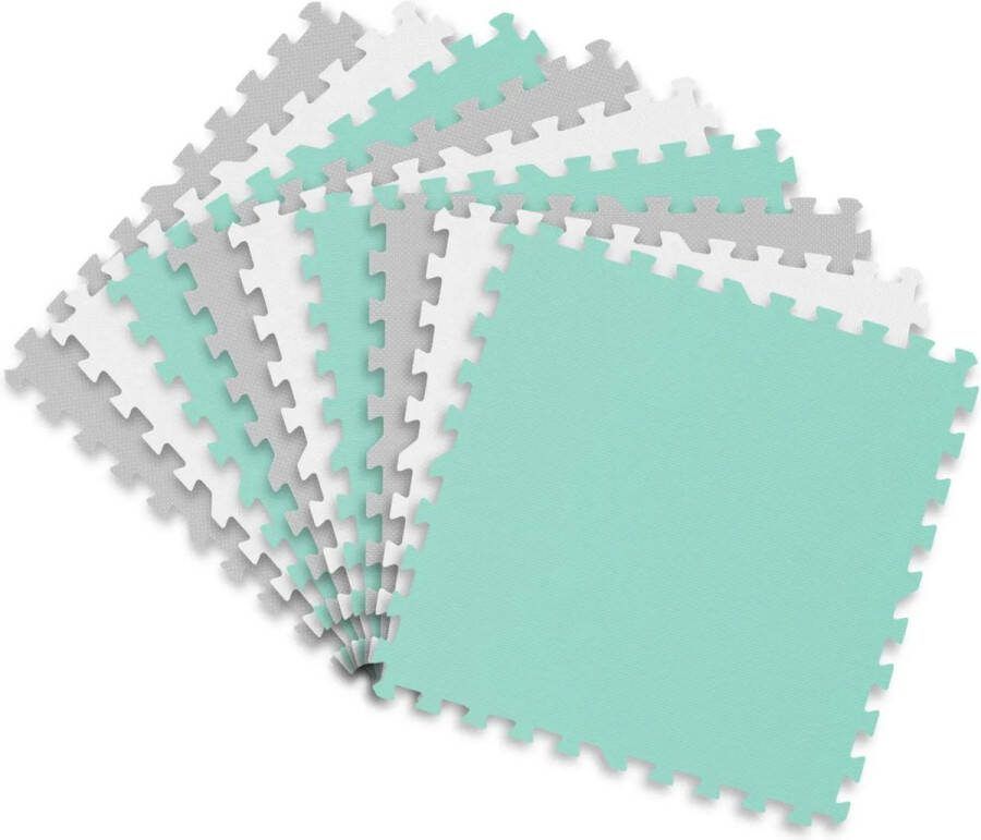 Foam puzzelmat 180x180cm 9 stuks mintgrijs