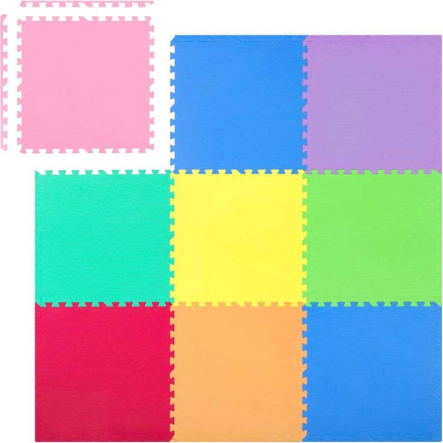 Foam puzzelmat 180x180cm 9 stuks veelkleurig