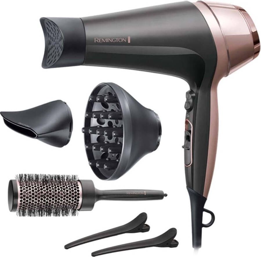 Föhn Curl & Straight Confidence (Incl. 45mm Ronde Borstel 2200 Watt 90km u Ionentechnologie Voor Pluisvrij Resultaat Licht van Gewicht) Hair Dryer D5707