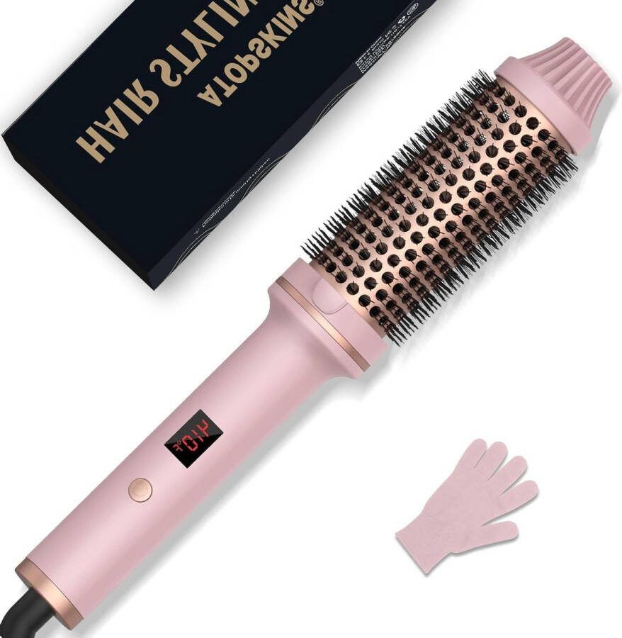 Föhnborstel 38mm Thermal Brush warme luchtborstel haarstyling krultang volume haarkam ronde borstel dubbele spanning stylingborstels voor op reis cadeaus voor vrouwen hot brush lcd-display 120-210 °C