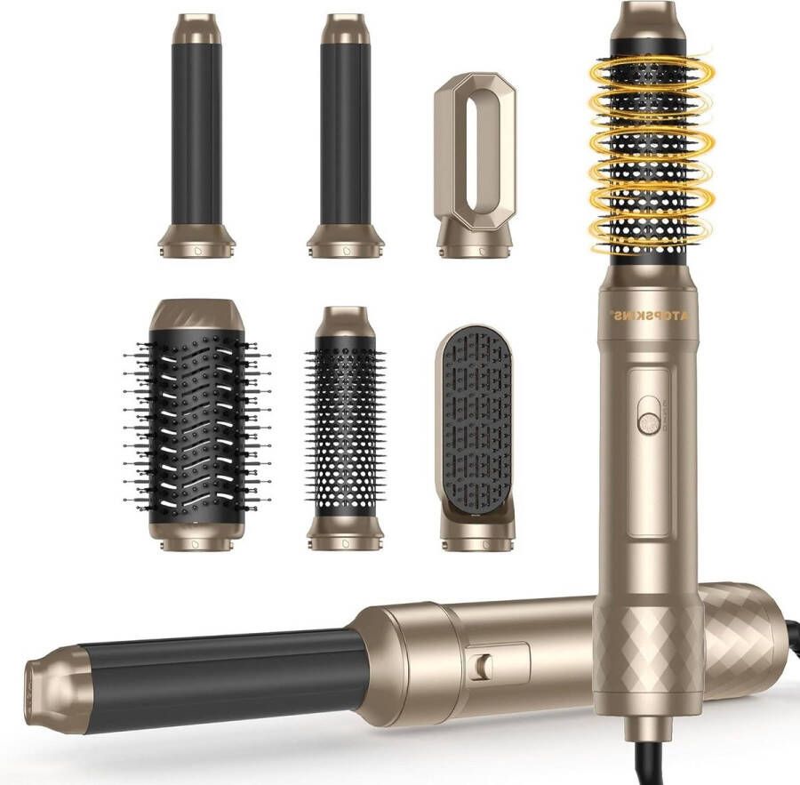 Föhnborstel 6-in-1 airstyler set warme luchtborstel automatische krultang voor alle haartypes