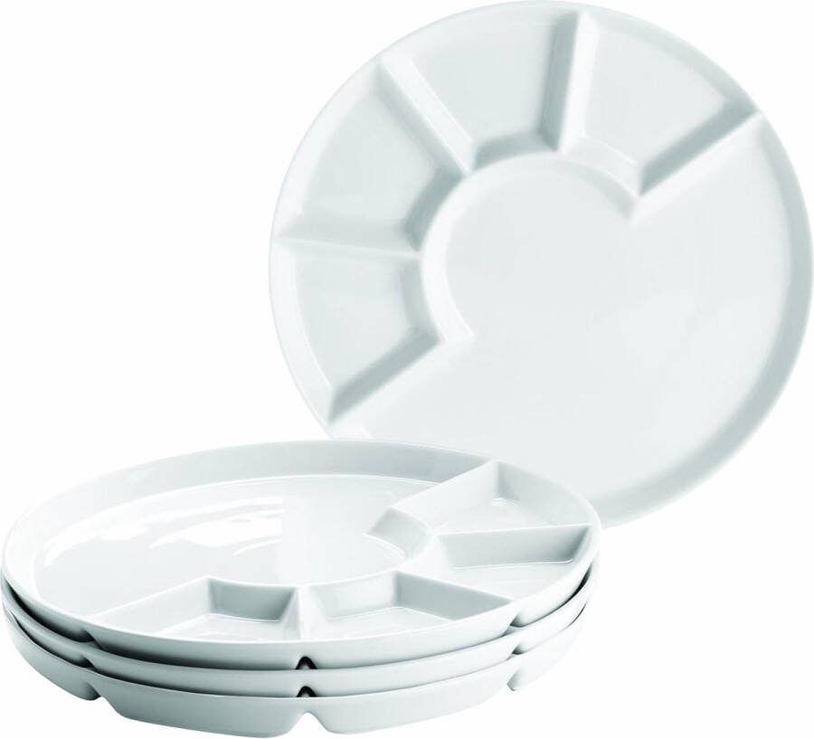 Fondueset met houten delen wit 24 cm