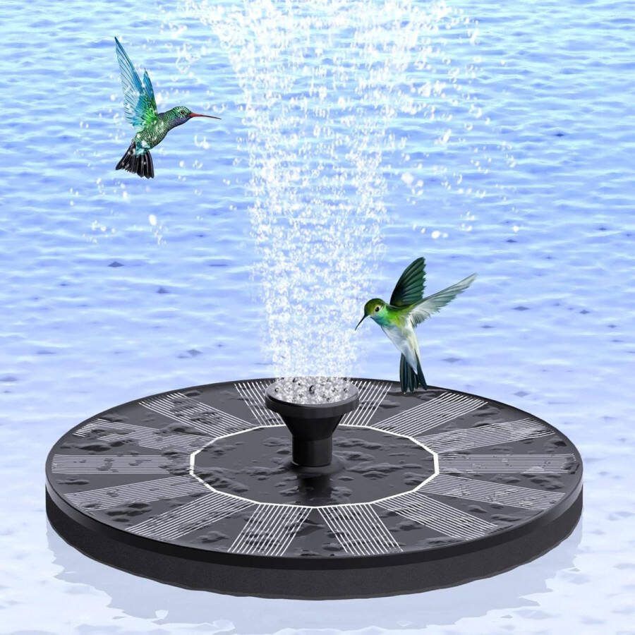 Fontein op zonne-energie 1 W vijverpomp voor buiten drijvende fonteinpomp voor tuinvijver vogelbadje visvijver fonteinpomp