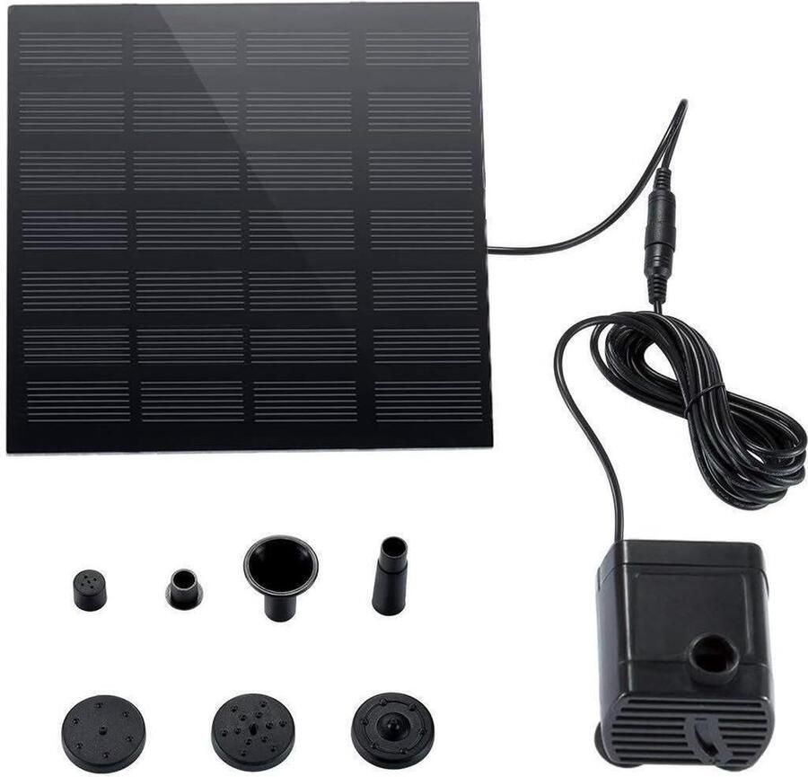 Fontein op zonne-energie 180L H dompelpomp voor tuinvijver energiezuinige waterpomp met sproeiers