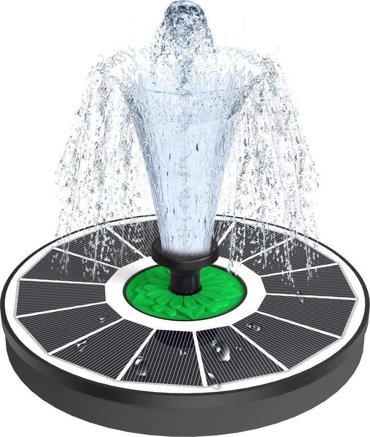 Fontein op zonne-energie 35 W voor buiten 100% glas 2023 geüpgraded vijverpomp met 8 doe-het-zelf effecten drijvende fonteinpomp voor tuin vogelbad vijver visreservoir