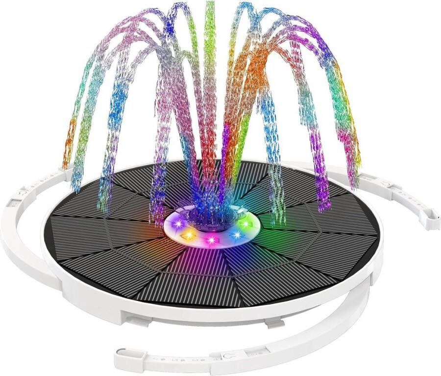 Fontein op zonne-energie met verstelbare steunstang 55 W zonnepomp kleurrijke led-vijverpomp sproeiers waterpomp buiten