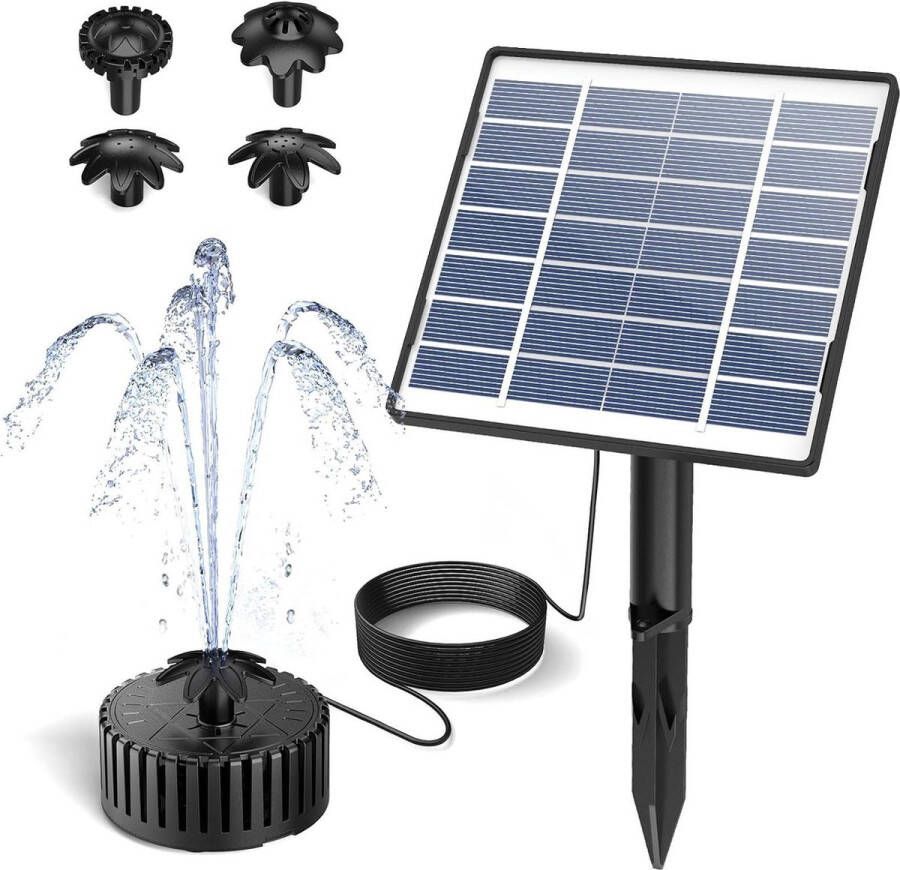 Fontein op zonne-energie voor buiten 15 W glazen fontein op zonne-energie Doe-het-zelf fonteinstijlen Waterpomp op zonne-energie met 3 m kabel Solar Fontein