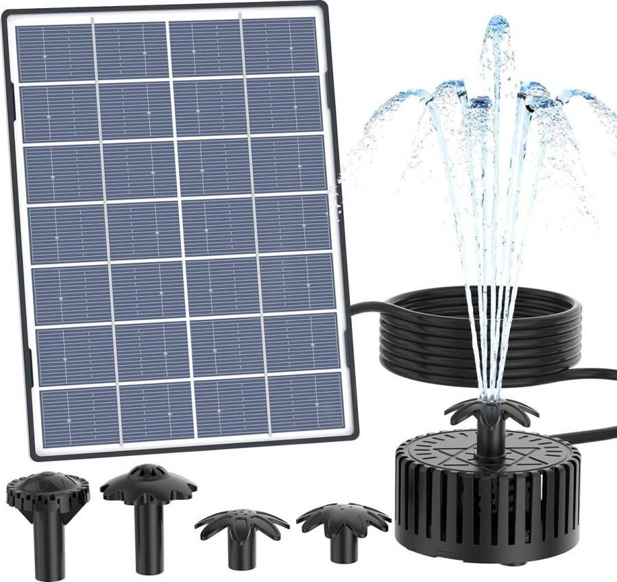 Fontein op zonne-energie voor buiten met 4 sproeieffecten en vijverpomp 45 W drijvende fonteinpomp voor tuin vijver vogelbad