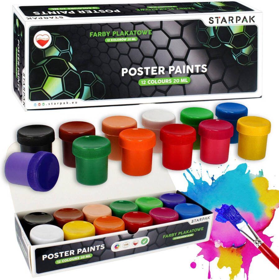 Football Plakkaatverf 20ml x 12 intense kleuren