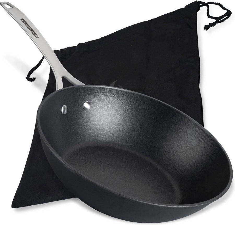 Force Wokpan van gietijzer 28 cm met antiaanbaklaag inductie geschikt FMprofessional