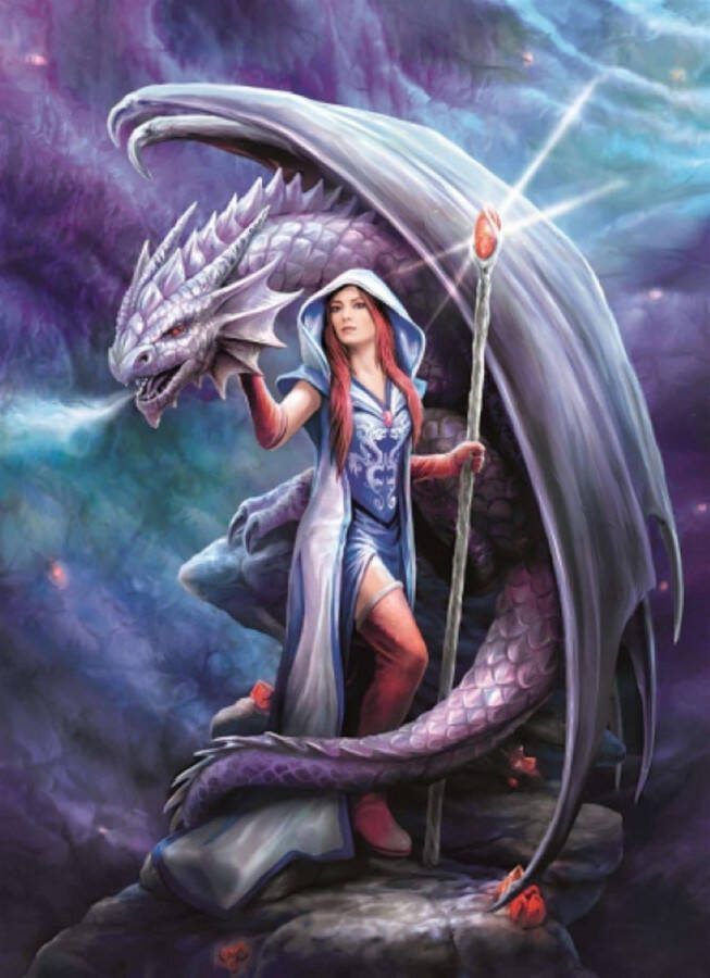 Forge of Empires Diamond Painting 50x40 ronde steentjes Anne Stokes Dragon Mage