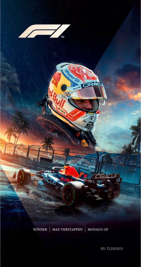 Geen merk fanartikel Formule 1 Badhanddoek Max Verstappen Australië 70 x 140 cm 2023-MV-07