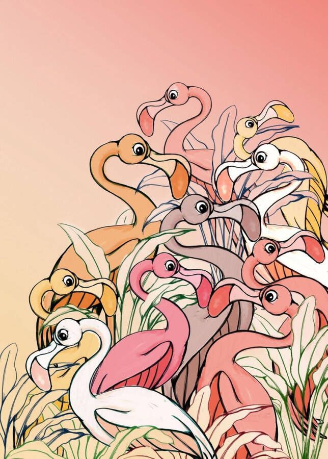 Fotobehang Disney kinderkamer Flamingos and Lillys