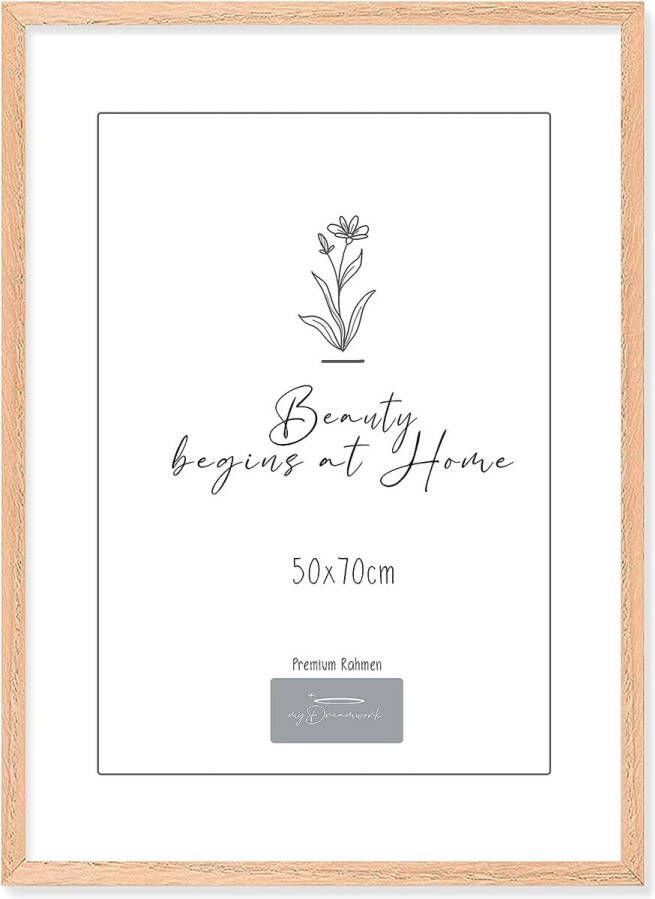 Fotolijst 50x70 hout Amsterdam Fotolijst groot fotolijst hout met onbreekbaar plexiglazen lijst 50x70 houten lijst (1st.)
