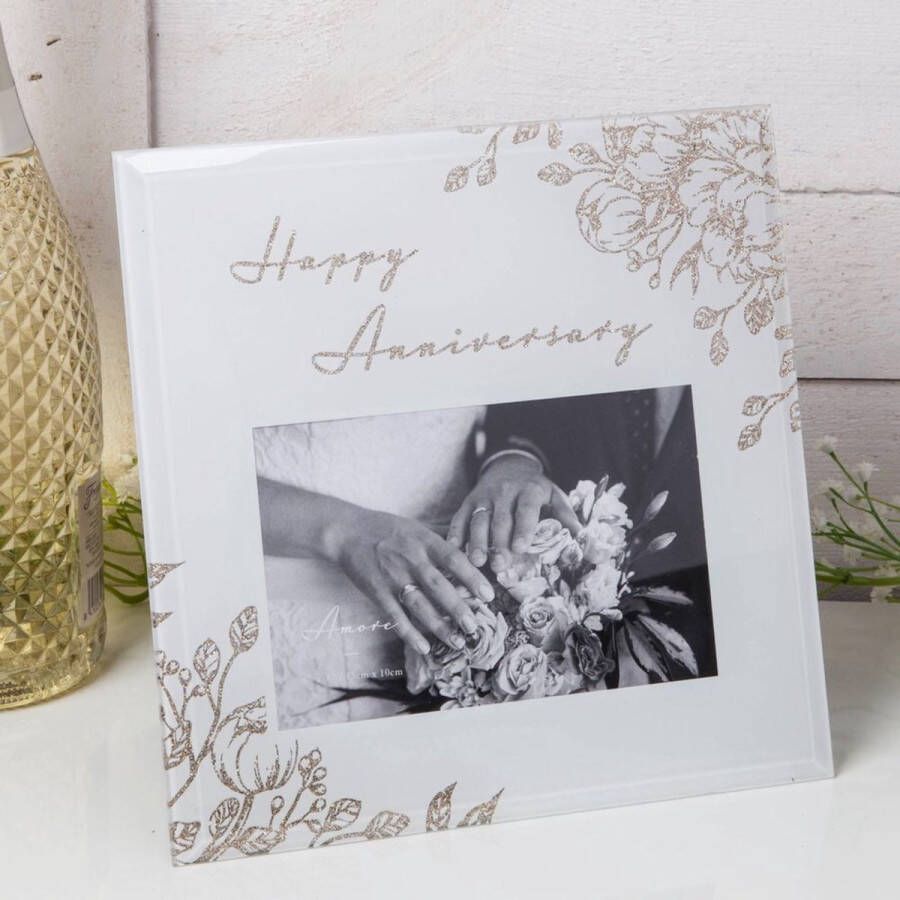 Fotolijst glas happy anniversary fijne verjaardag van Amore by Juliana
