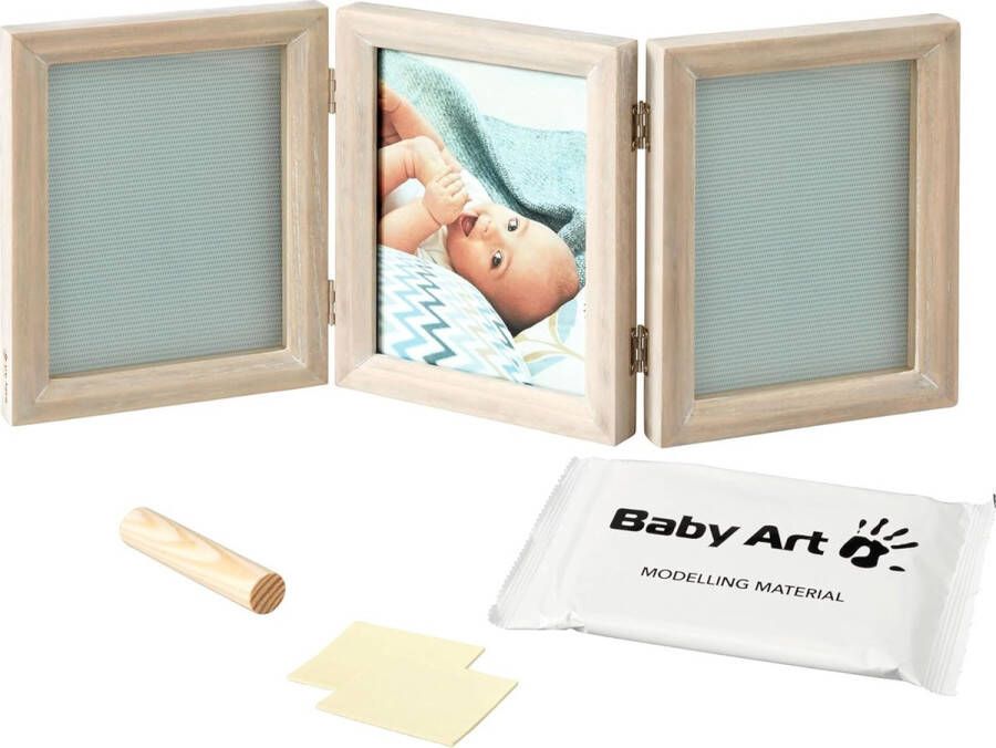 Fotolijst twee of driedelig met gipsafdruk en foto voor baby voetafdruk of handafdruk My Baby Touch hoekig 3-teilig Stormy