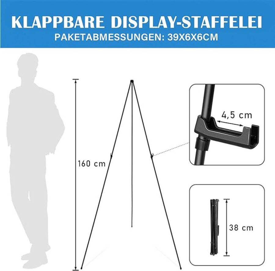 Fotostandaard geschikt voor kunstschilderen en buitenreclame Schildersezels Easels for every size 160cm
