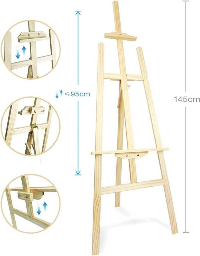 Fotostandaard geschikt voor kunstschilderen en buitenreclame Schildersezels Easels for every size 145CM