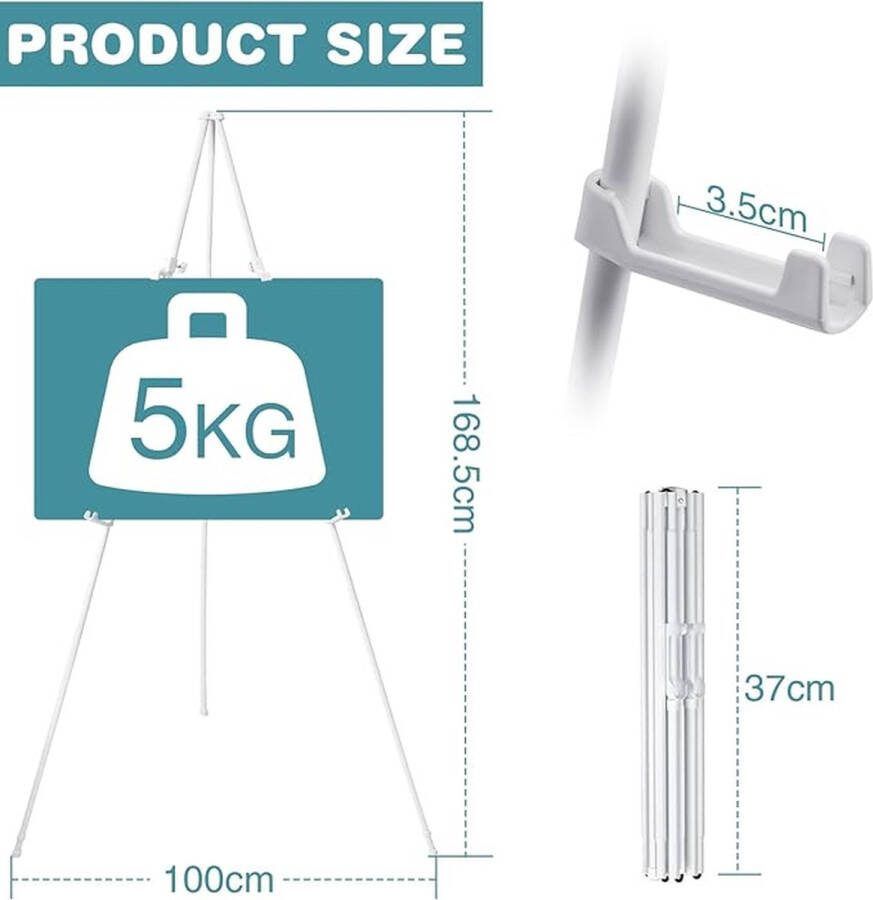 Fotostandaard geschikt voor kunstschilderen en buitenreclame Schildersezels Easels for every size 169 cm