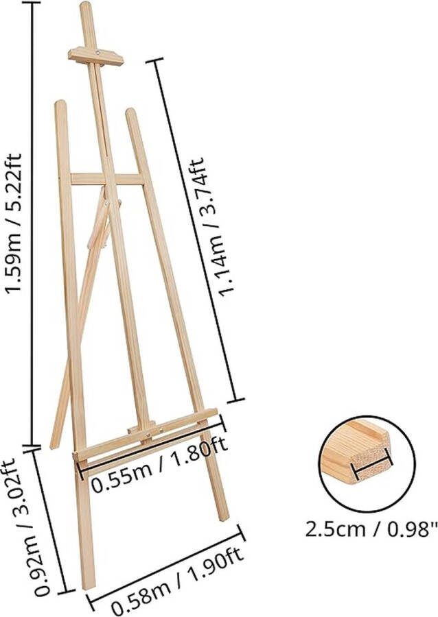 Fotostandaard geschikt voor kunstschilderen en buitenreclame Schildersezels Easels for every size 1.6m