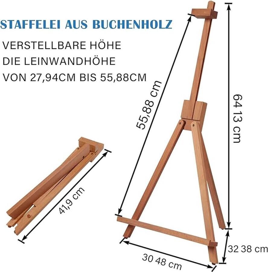 Fotostandaard geschikt voor kunstschilderen en buitenreclame Schildersezels Easels for every size ‎32.5 x 32.5 x 64 cm